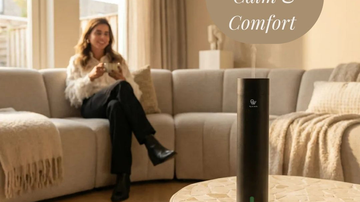Pure One diffuser in a warm living room interior